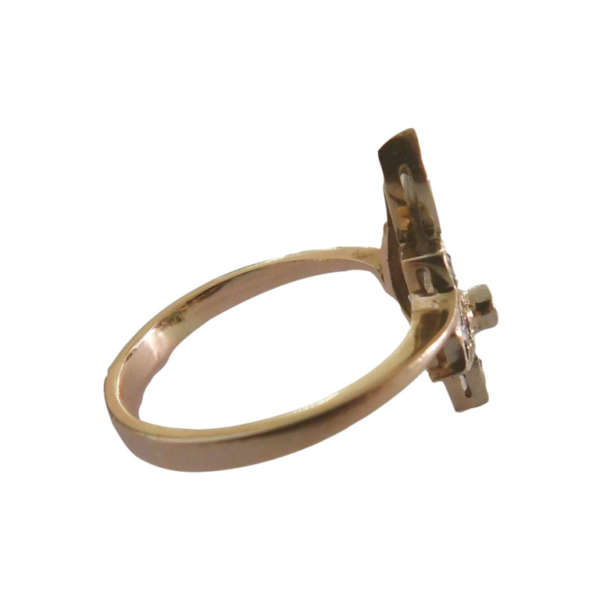 ANILLO DISEÑO FLOR CON CRISTALITOS D.