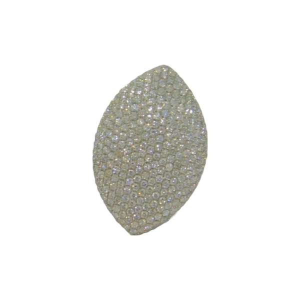 ANILLO ORO BLANCO OVAL MINI CRISTALITOS