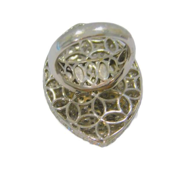 ANILLO ORO BLANCO OVAL MINI CRISTALITOS