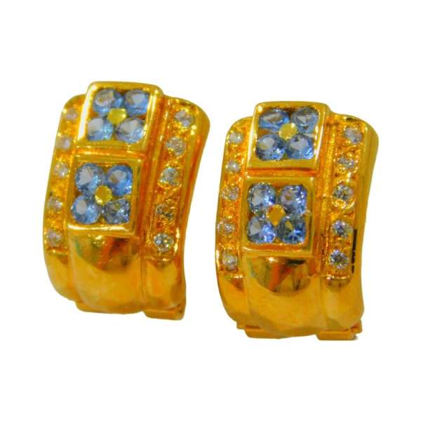 PENDIENTES RECTANGULARES CIERRE OMEGA  CRISTALITOS CUADRADOS