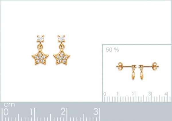 PENDIENTE PLAQUE ORO 750. 3 MICRAS. CIRCONITA (DABRA)