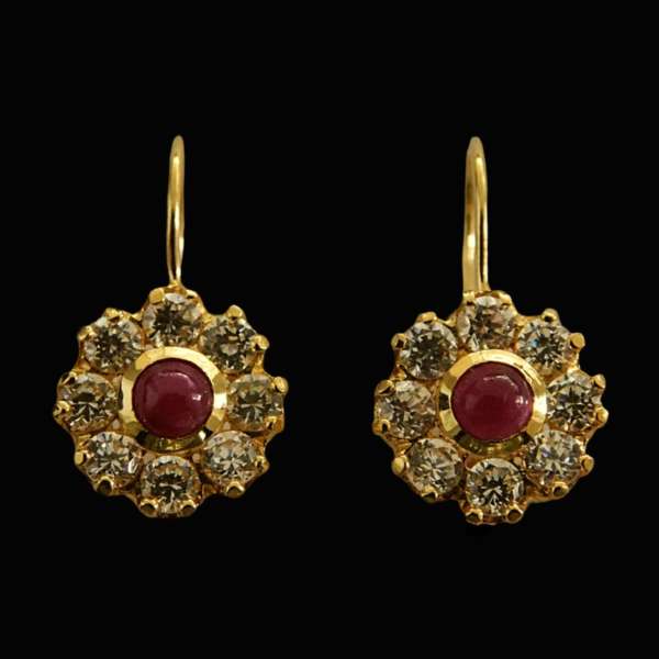 PENDIENTES PIEDRA ROJA