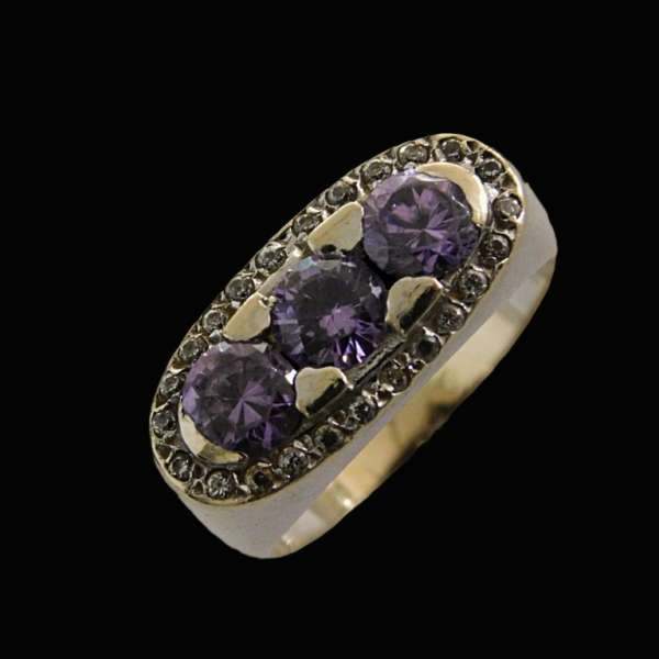 ANILLO O. BLANCO PIEDRAS MORADAS