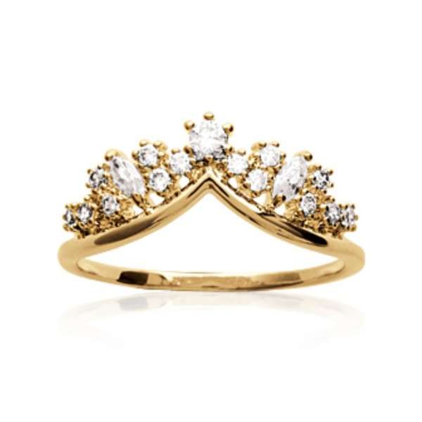 SORTIJA PLAQUE ORO CIRCONITAS (corona) TALLA-14