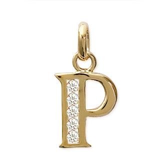 Colgante letra P, chapado en oro (Dabra
