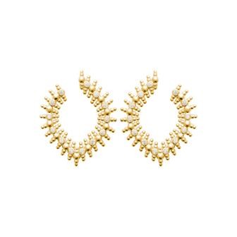 PENDIENTES PLAQUE ORO 750, 3 MICRAS, CIRCONITA (DABRA)