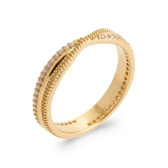 ANILLO PLAQUE ORO 750. 5 MICRAS. CIRCONITA TALLA-14