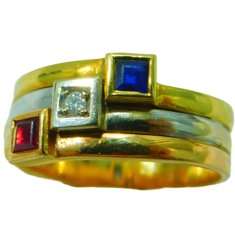 ANILLO TRIPLE TRICOLOR