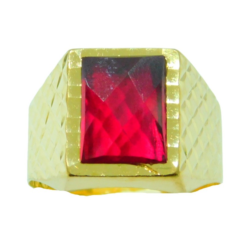 SELLO CUADRADO LABRADO LATERAL PIEDRA ROJA