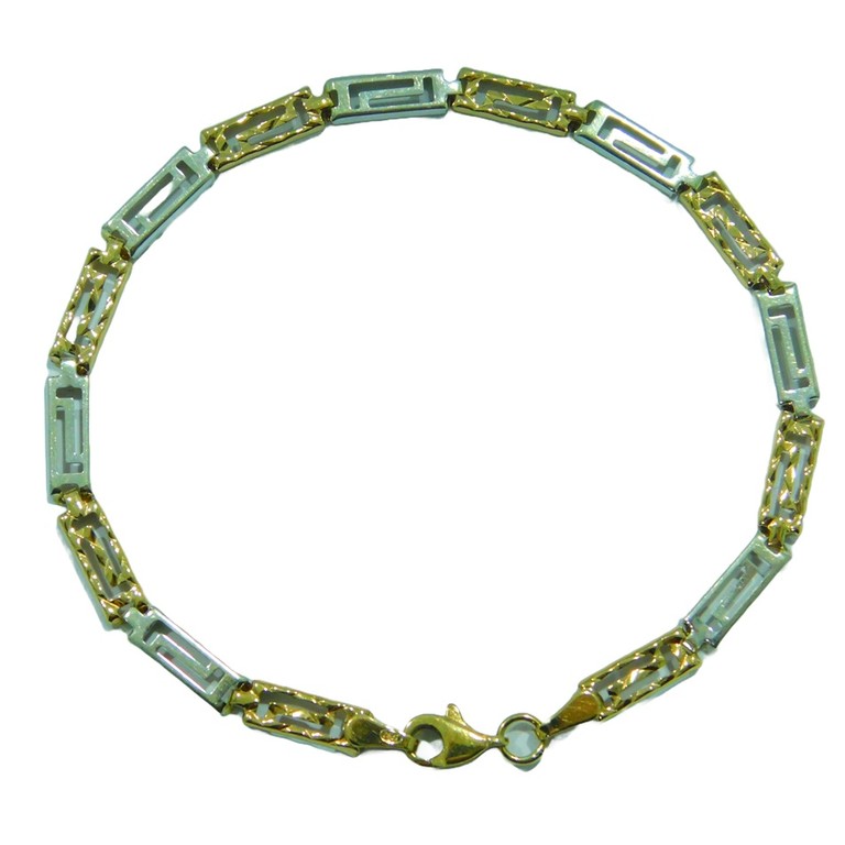 PULSERA BICOLOR DISEÑO GRIEGO