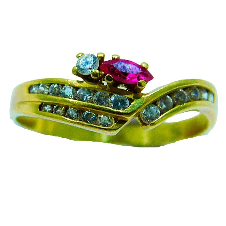 ANILLO DISEÑO PICO CIRCONITAS BLANCAS MINI