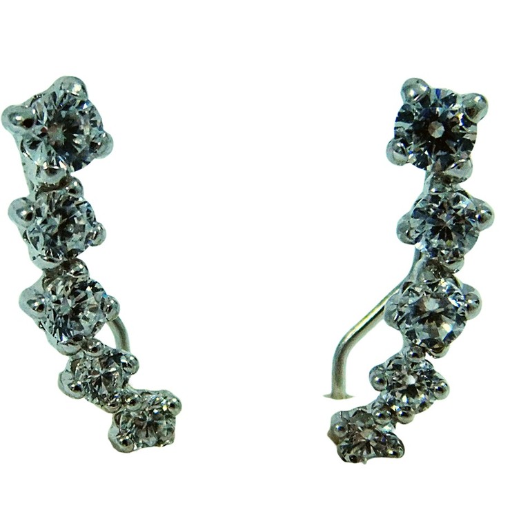 PENDIENTES ALARGADO  ORO BLANCO CIRCONITAS