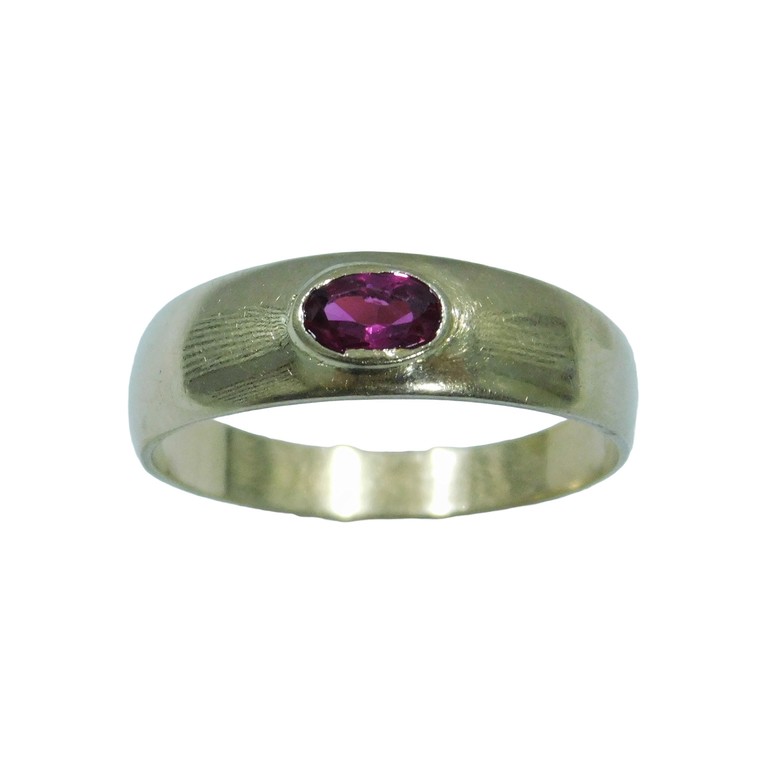 SOLITARIO  FORMA APLANADA PIEDRA ROJA CENTRAL