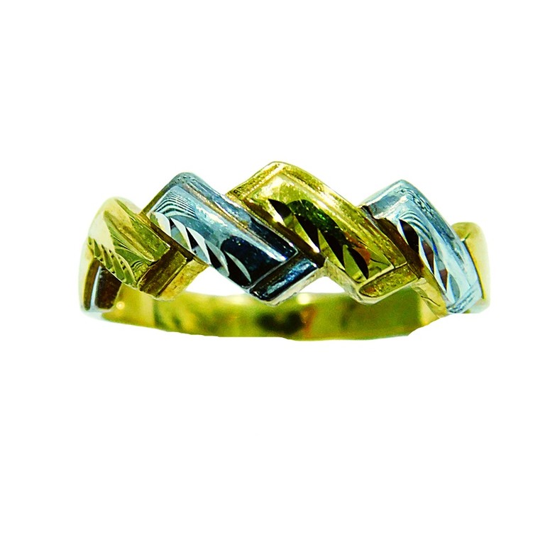 ANILLO ZIG ZAG BICOLOR