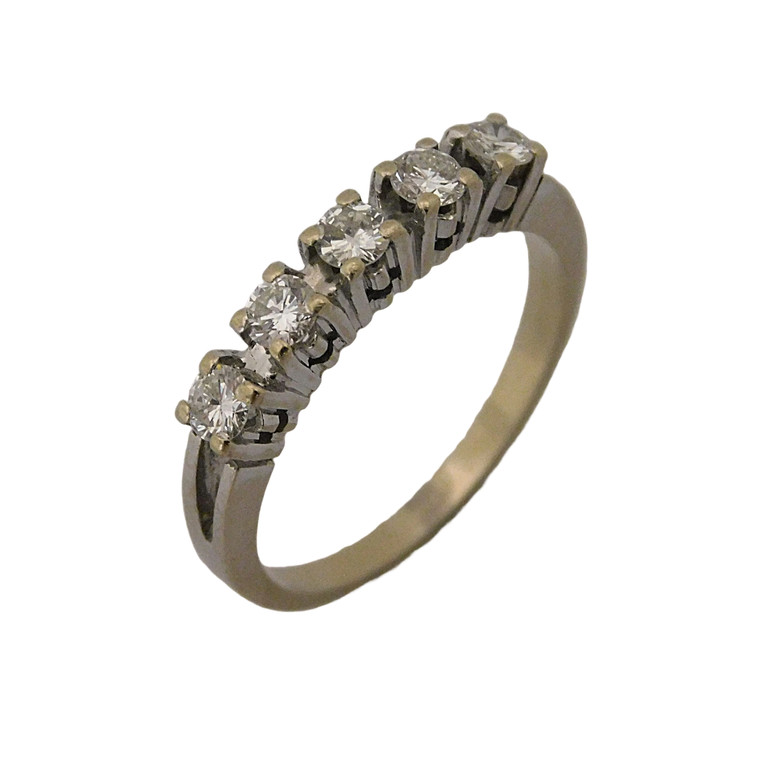 ANILLO ORO BLANCO CINQUILLO CON CIRCONITAS