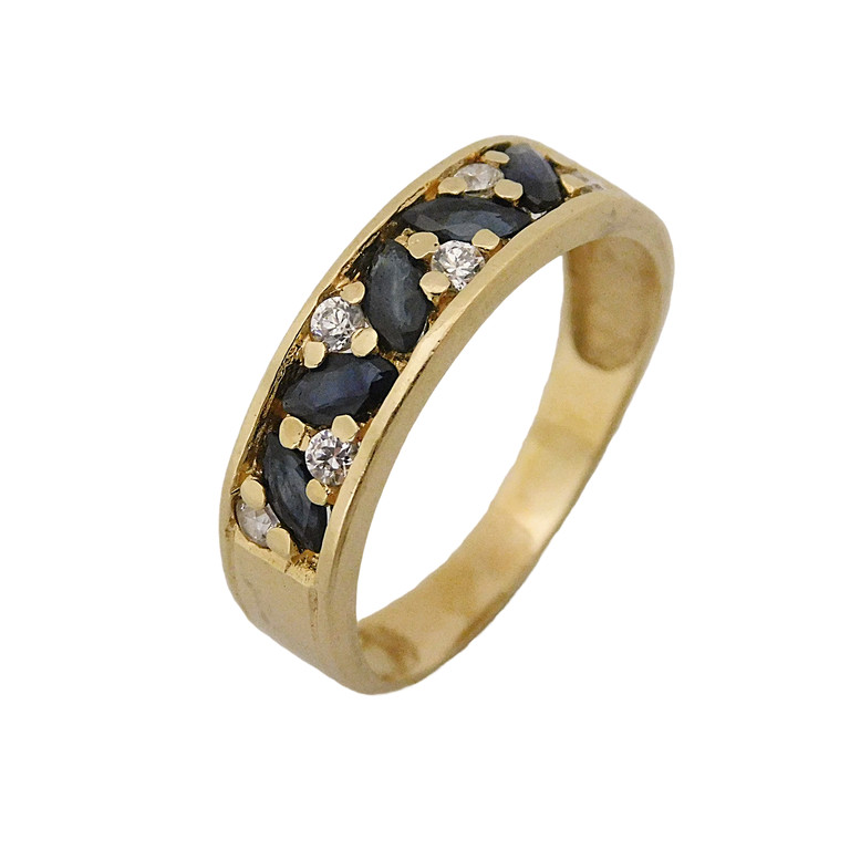 ANILLO PIEDRAS AZULES Y CIRCONITAS