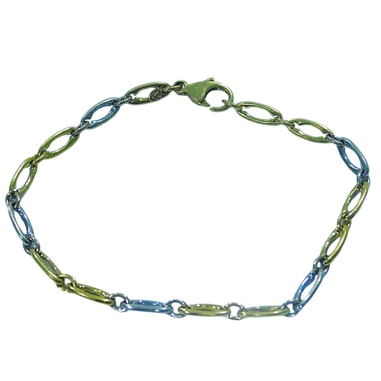 PULSERA ESLABONES CLASICOS BICOLOR