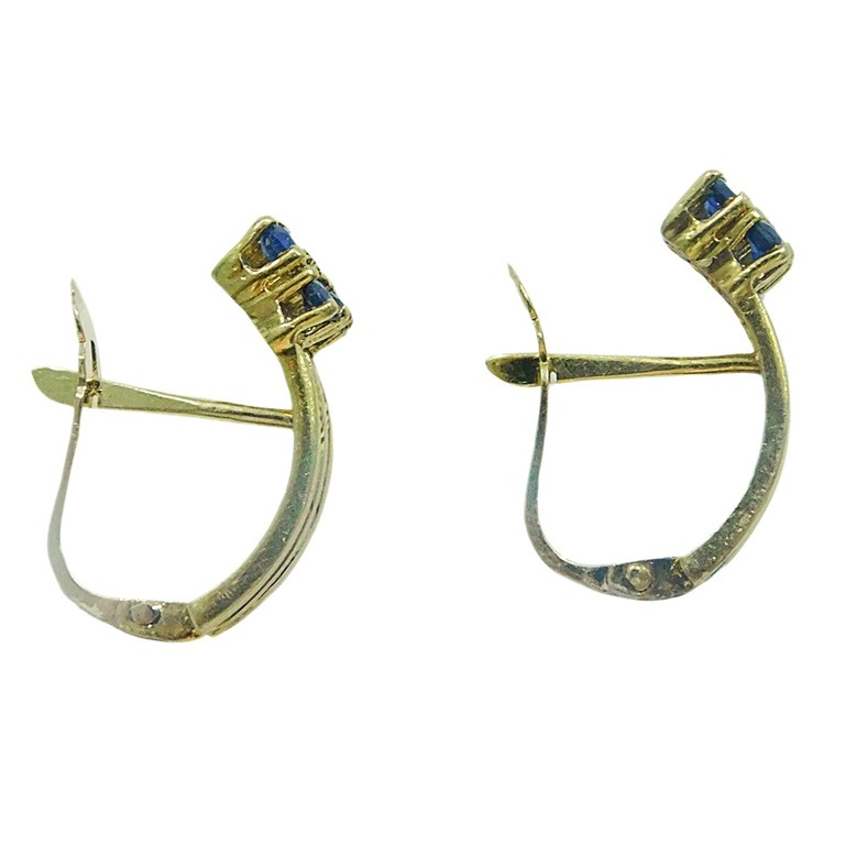 PENDIENTES CIERRE CATALAN APLIQUE CON MINI CIRCONITAS AZUL OSCURO 2 PENDIENTES CIERRE CATALAN APLIQUE CON MINI CIRCONITAS AZUL OSCURO