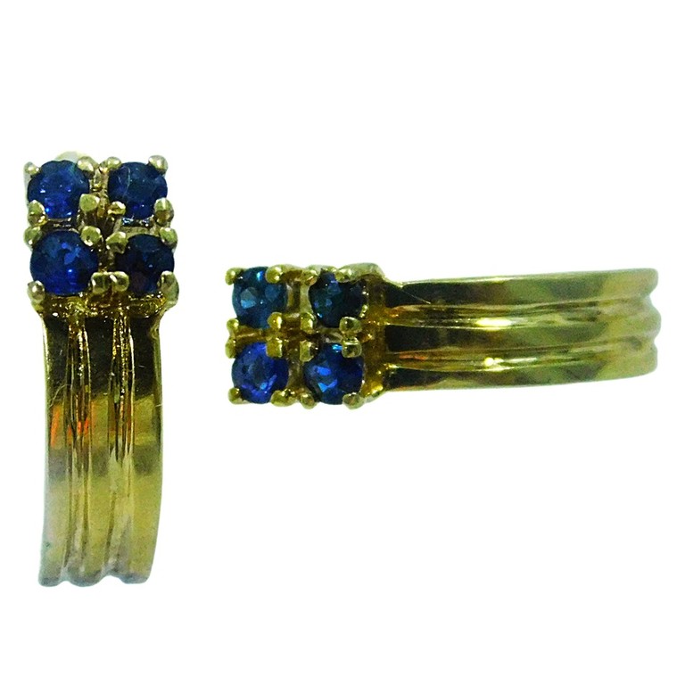 PENDIENTES CIERRE CATALAN APLIQUE CON MINI CIRCONITAS AZUL OSCURO 3 PENDIENTES CIERRE CATALAN APLIQUE CON MINI CIRCONITAS AZUL OSCURO