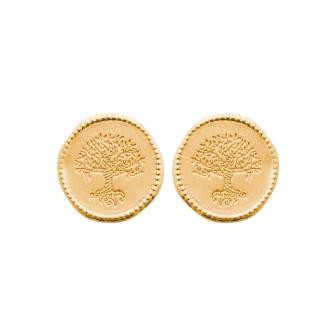 Pendiente plaqué oro arbol vida (Dabra)