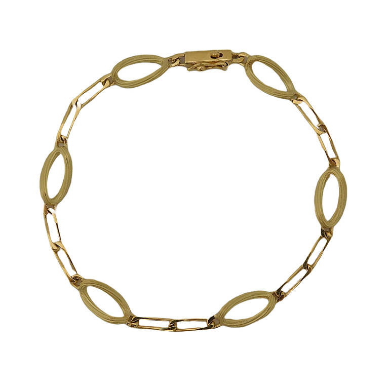 PULSERA CADENA INGLES CON ESLABON TALLADO OVALADO