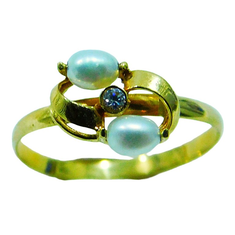 ANILLO FINO PERLA Y CIRCONITA CENTRAL