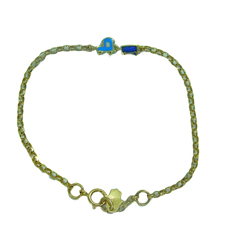 PULSERA FINA COCHESITO LACADO EN AZUL