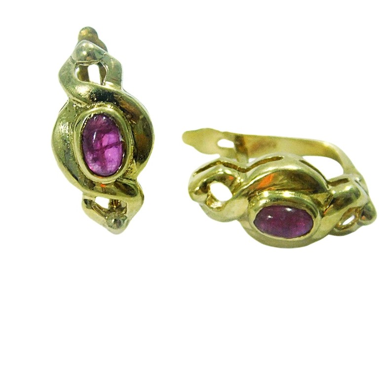 PENDIENTES PIEDRA ROJA CENTRAL CIERRE CATALAN