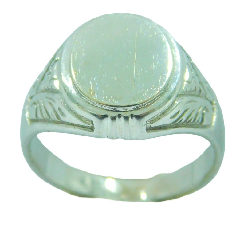 ANILLO TIPO SELLO REDONDO LABRADO LATERAL