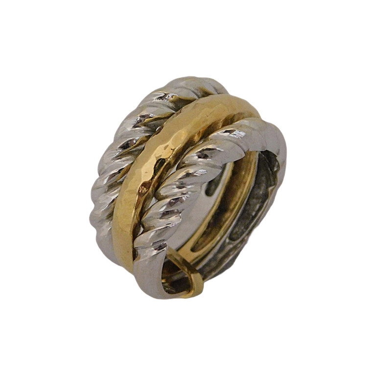 ANILLO ORO BLANCO Y AMARILLO TRES EN UNO