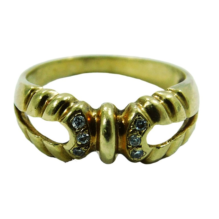 ANILLO TIPO NUDO LABRADO CENTRAL CIRCONITAS