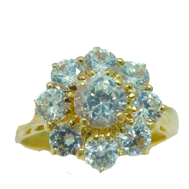 ANILLO APLIQUE FLORAL  CIRCONITAS