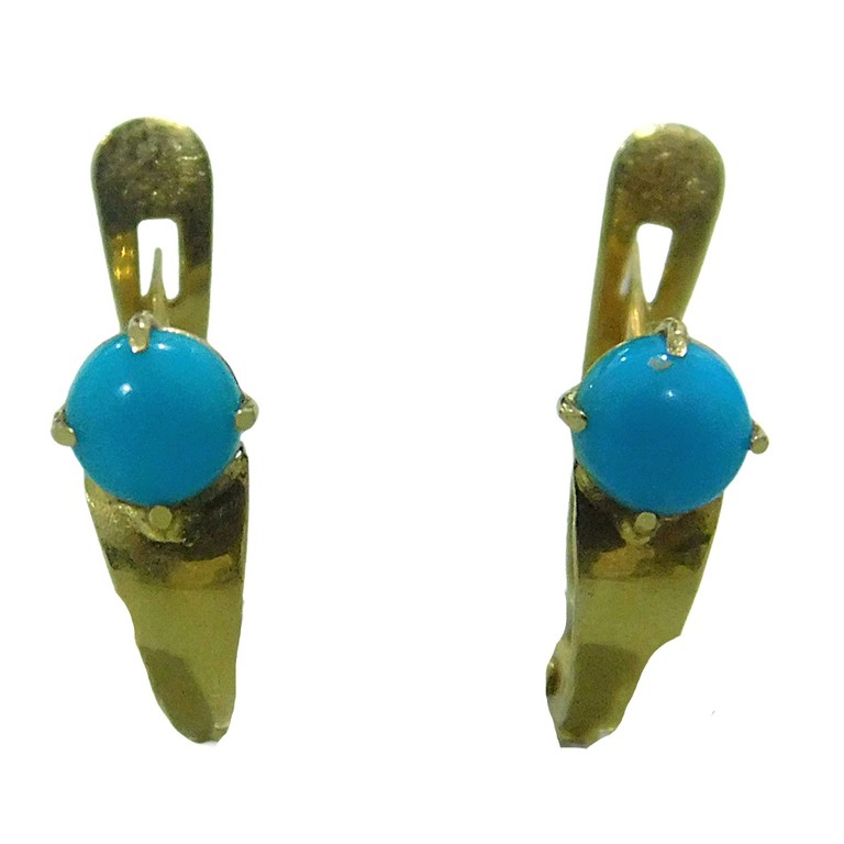 PENDIENTES PIEDRA AZUL CIERRE CATALAN