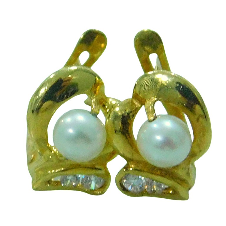 MINI PENDIENTES PERLA CIRCONITAS CIERRE CATALAN