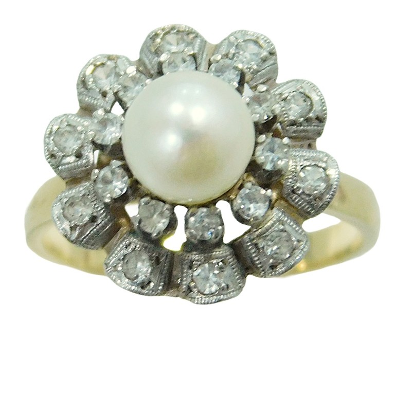 ANILLO BICOLOR VINTAGE PERLA