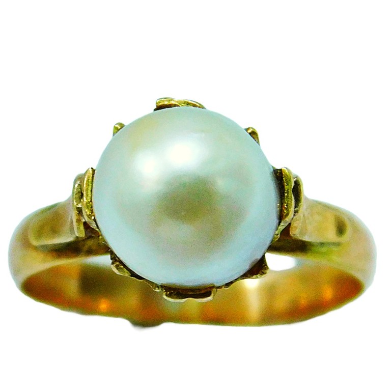 ANILLO FINO CON APLIQUE CENTRAL PERLA