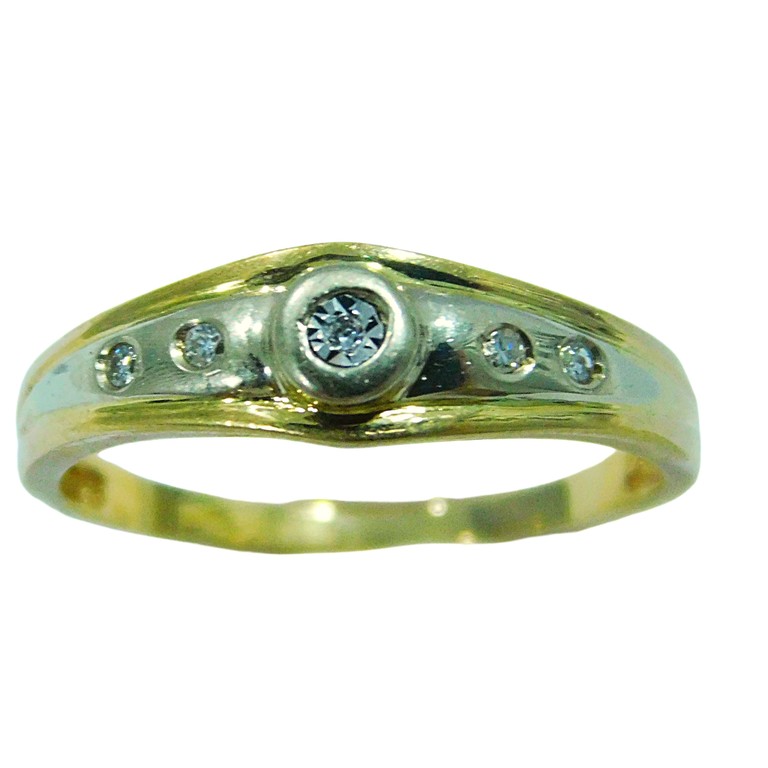 ANILLO BICOLOR  FINO MINI CIRCONITAS