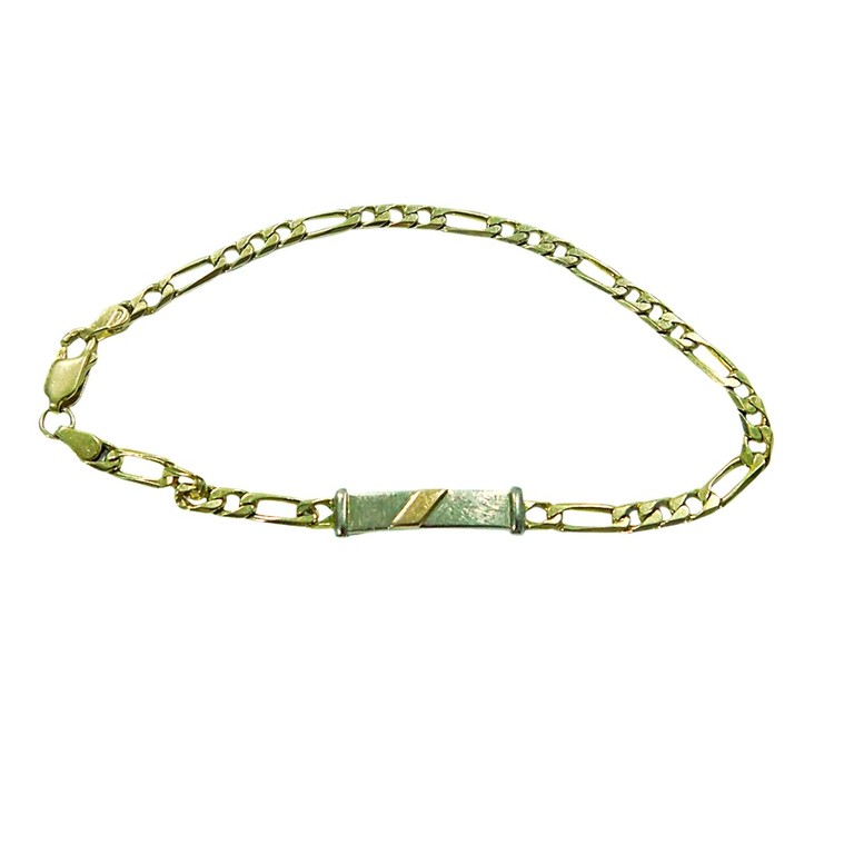 PULSERA TIPO ESCLAVA BICOLOR ESLABONES CARTIER