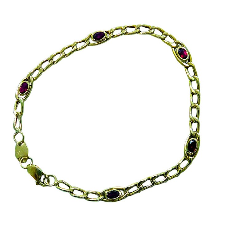 PULSERA CIRCONITAS ROJAS 20CM 3.94GR