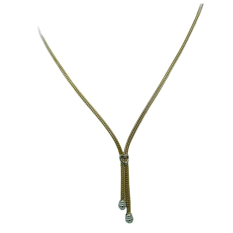 GARGANTILLA TRENZADA CON APLIQUES EN ORO BLANCO