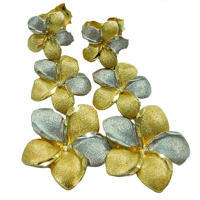 PENDIENTES BICOLOR FLORES DE ESPIGO