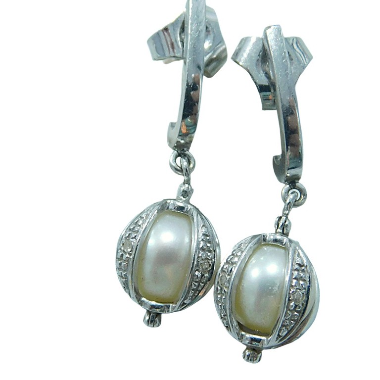 PENDIENTES ORO BLANCO