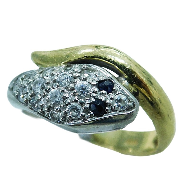 ANILLO SERPIENTE BICOLOR CIRCONITAS