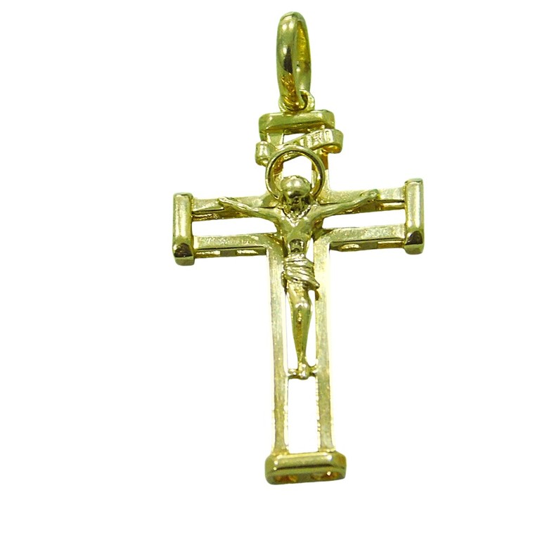 COLGANTE CRUZ CRISTO EN RELIEVE 40MM