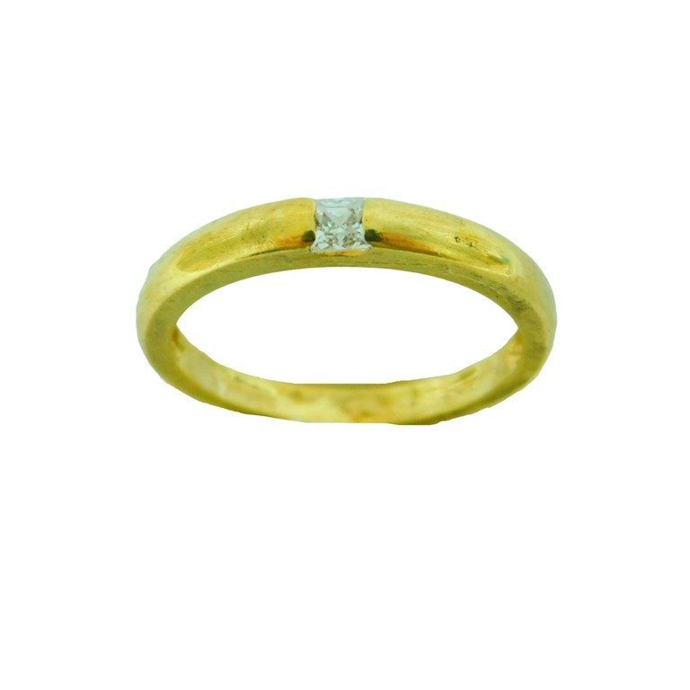 ANILLO LISO  TIPO SOLITARIO CIRCONITA CENTRAL