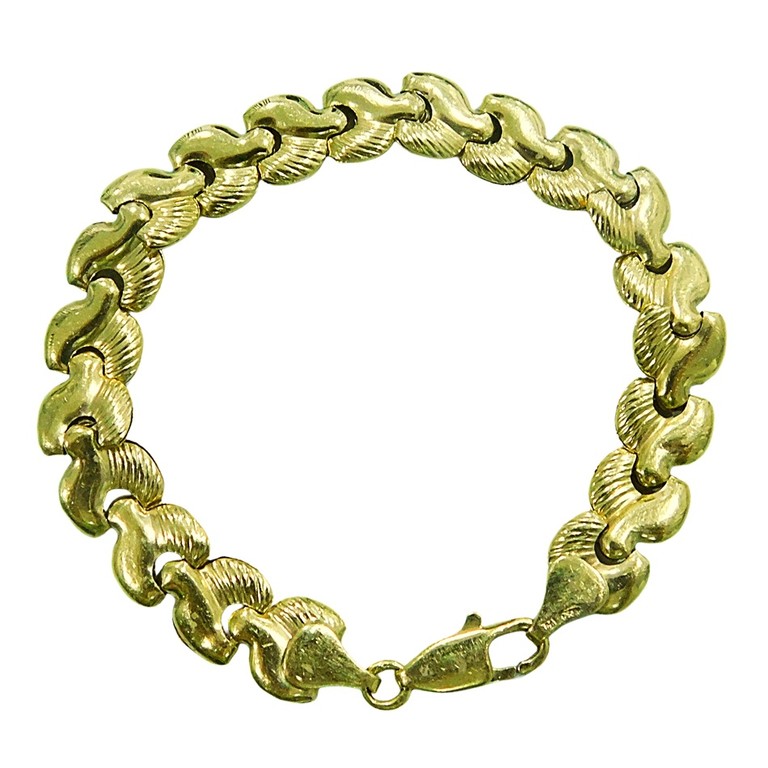 PULSERA GRUESA ESLABONES MATE BRILLO