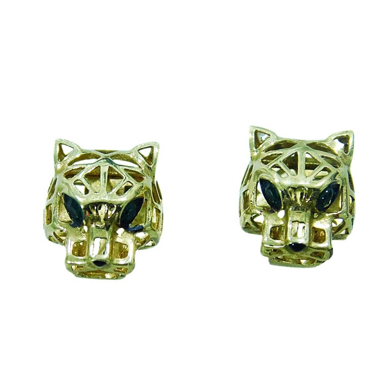 PENDIENTES CABEZA PANTERA CIERRE PRESION