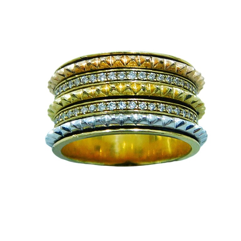 ANILLO ANCHO TRIPLE TRICOLOR