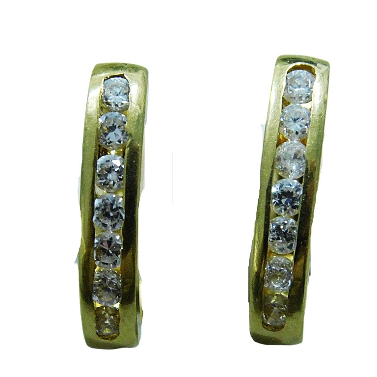 PENDIENTES CIRCONITAS TIPO MEDIO ORO