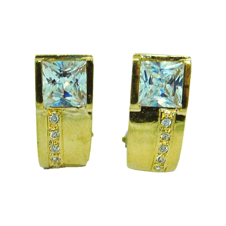 PENDIENTES RECTANGULARES CIRCONITAS CIERRE OMEGA